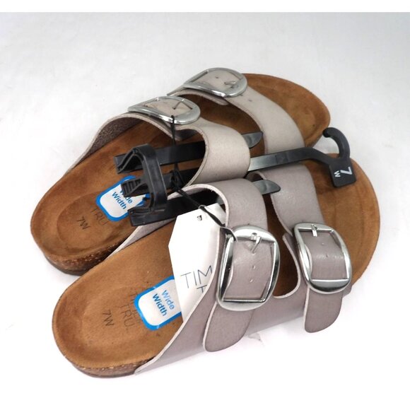 Sandals Women's Time and Tru 7W Open Toe Gray NWT - Picture 4 of 6